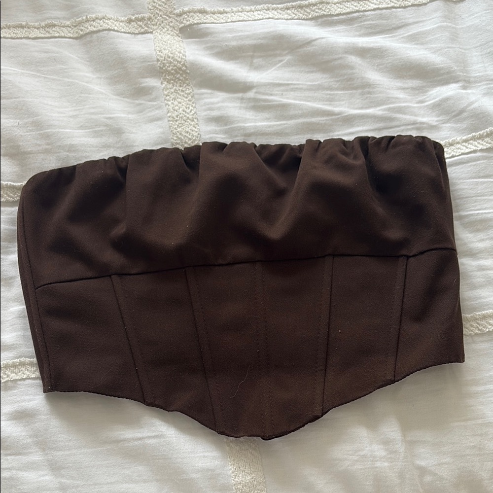 Brown Strapless Women's Tank Top